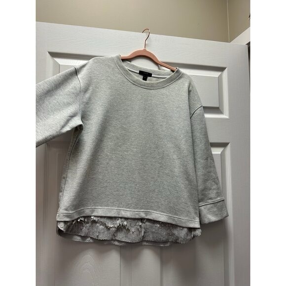 J. Crew Grey Sweatshirt w Sequins Sz M - Picture 5 of 6